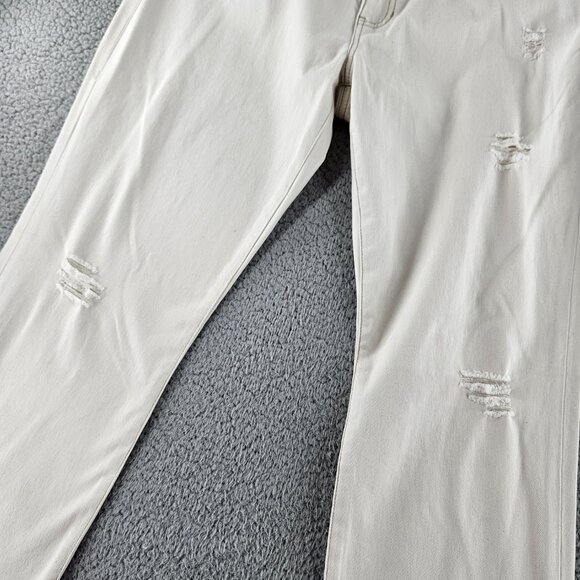 Cabi Jeans Women 14 (38x32) White Slim Boyfriend Distressed Mid Rise Stretch - Picture 10 of 16